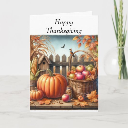 感謝祭の折り畳みホリデーカード シーズンカード (正面)