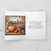 感謝祭の折り畳みホリデーカード シーズンカード (内部)