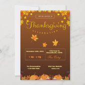 感謝祭の招待テンプレート（編集可能） 招待状 (正面)