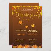 感謝祭の招待テンプレート（編集可能） 招待状 (正面/裏面)