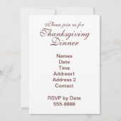 感謝祭の招待状のテンプレート 招待状 (裏面)