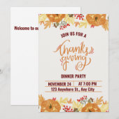 感謝祭の招待状カード 招待状 (正面/裏面)