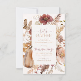 感謝祭の招待状フレンドサイジングディナー 招待状