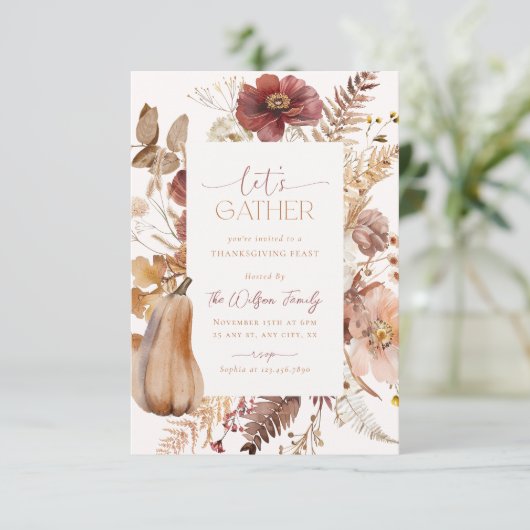 感謝祭の招待状フレンドサイジングディナー 招待状 (スタンド正面)