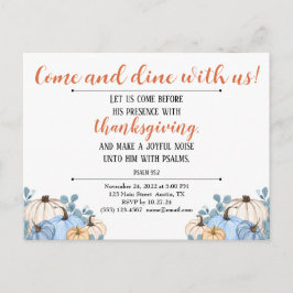 感謝祭の招待状 スクリプト かぼちゃのパッチ ポストカード