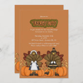 感謝祭の招待状（トルキー・デイ） 招待状 (正面/裏面)