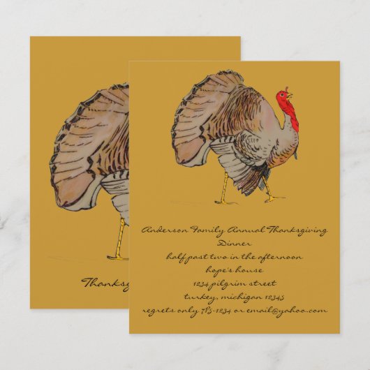 感謝祭の招待状 招待状 (正面/裏面)