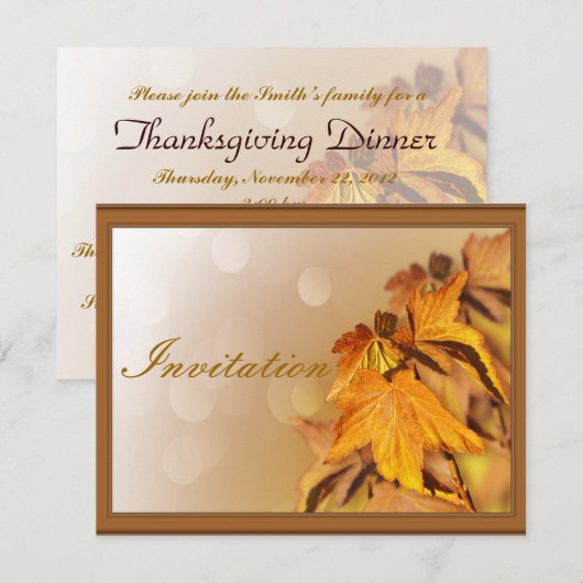 感謝祭の招待状 招待状 (正面/裏面)