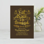 感謝祭の招待状 Eat Drink and be Thankful 招待状 (スタンド正面)