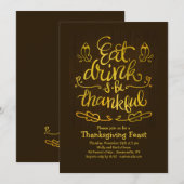感謝祭の招待状 Eat Drink and be Thankful 招待状 (正面/裏面)