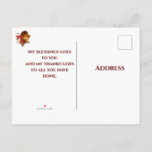 感謝祭の挨拶はがき 案内ポストカード (裏面)