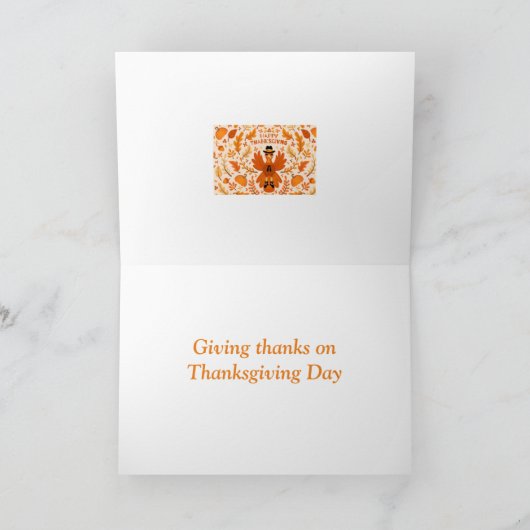 感謝祭の挨拶 カード (内部)