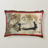 感謝祭の挨拶 - ピルグリムの女性 アクセントクッション (裏面)