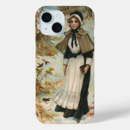 感謝祭の挨拶 - ピルグリムの女性 iPhone 15ケース