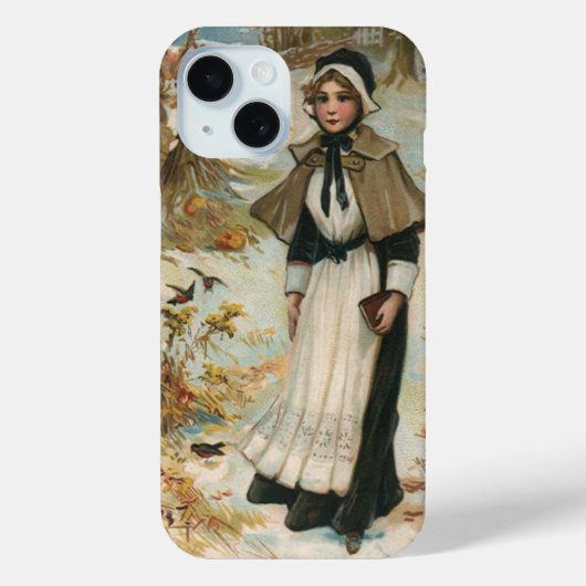 感謝祭の挨拶 - ピルグリムの女性 Case-Mate iPhoneケース (裏面)