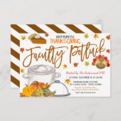 感謝祭の教職員ポトラック招待状 招待状 (正面/裏面)