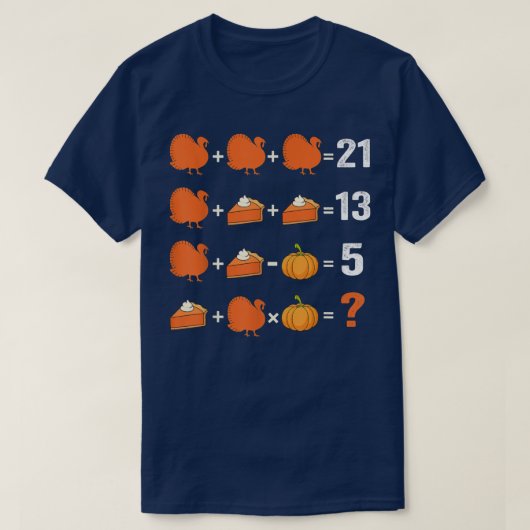 感謝祭の数学先生女性男性トルコの日キ Tシャツ (デザイン正面)
