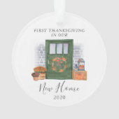 感謝祭の新しいホームアドレスフロントドア オーナメント (裏面)