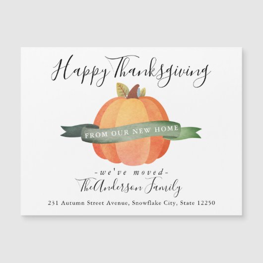 感謝祭の新しいホームカボチャの動く発表 (正面)