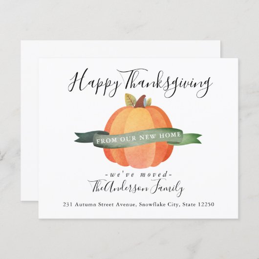 感謝祭の新しいホームカボチャの動く発表 (正面/裏面)