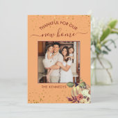 感謝祭の新しいホームフォトホリデームービング 案内状 (スタンド正面)