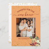 感謝祭の新しいホームフォトホリデームービング 案内状 (正面/裏面)