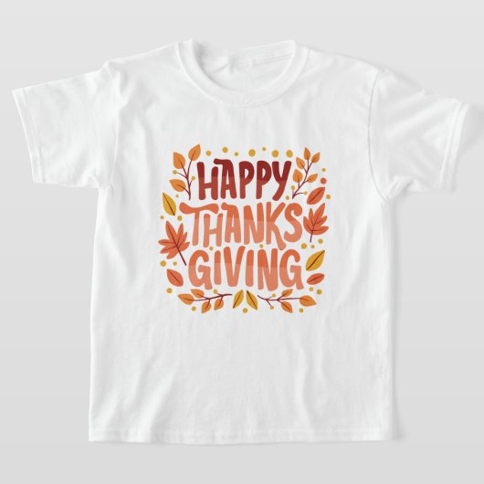 感謝祭の日が楽しい Tシャツ (レイダウン)