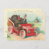 感謝祭の日に七面鳥を運転 シーズンポストカード (正面/裏面)