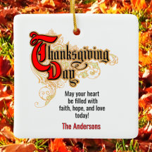 感謝祭の日に赤文字の単語を2つ