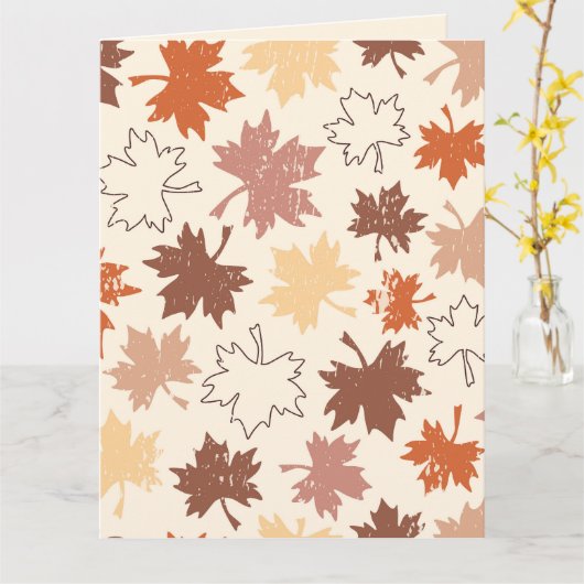 感謝祭の日のデザイン、秋の自然の葉 カード (黄色い花)