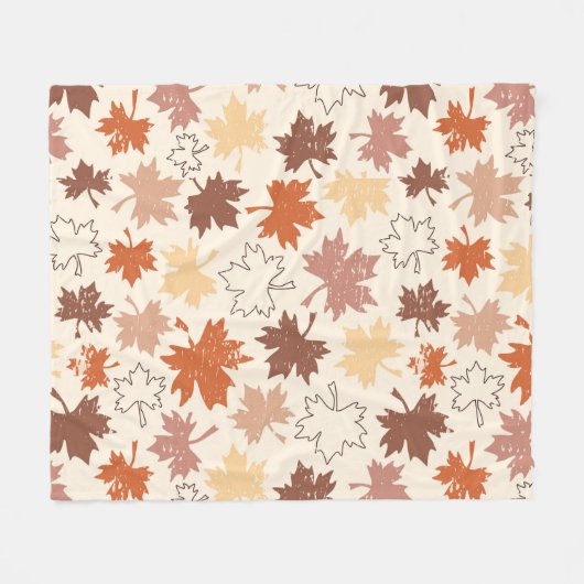 感謝祭の日のデザイン、秋の自然離れの フリースブランケット (正面(横))