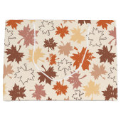 感謝祭の日のデザイン、秋の自然離れの ラージペーパーバッグ (正面)