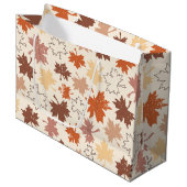 感謝祭の日のデザイン、秋の自然離れの ラージペーパーバッグ (正面アングル)