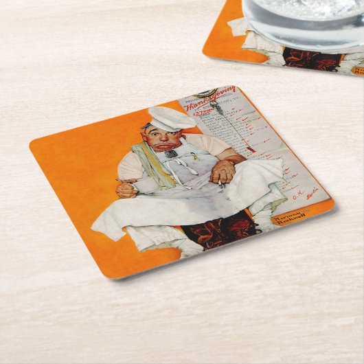 感謝祭の日のブルース スクエアペーパーコースター (アングル)