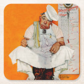 感謝祭の日のブルース スクエアペーパーコースター (正面)