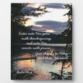 感謝祭の日の出の詩篇100:4フォトスクアム湖 フォトプラーク (正面)