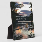 感謝祭の日の出の詩篇100:4フォトスクアム湖 フォトプラーク (側面)