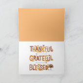 感謝祭の日の子供のホリデーカード シーズンカード (内部)