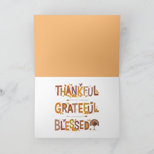 感謝祭の日の子供のホリデーカード シーズンカード (内部)