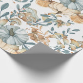 感謝祭の日カボチャとキノコの秋 ラッピングペーパー (角)