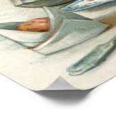 感謝祭の日ディナーのための服を着た七面鳥 ポスター (角)