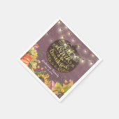 感謝祭の日ディナーパーティーカボチャ文字列ライト スタンダードカクテルナプキン (角)