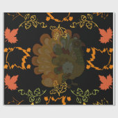 感謝祭の日トルコと紅葉秋 ラッピングペーパー (フラット)