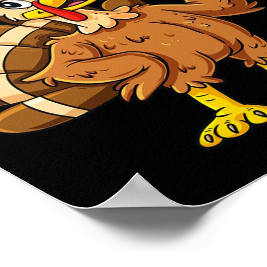 感謝祭の日トルコ食べタコスメキシコのソンブレロ ポスター (角)