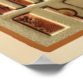 感謝祭の日ホワイトトルコ&カボチャ挨拶 ポスター (角)