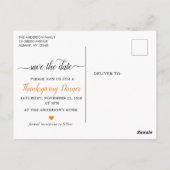 感謝祭の日付を保存 ポストカード (裏面)