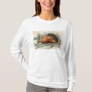 感謝祭の日夕食に七面鳥の服を着た日 Tシャツ