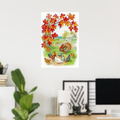 感謝祭の日枠プリント ポスター (ホームオフィス)