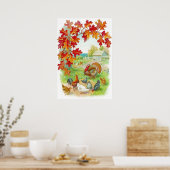 感謝祭の日枠プリント ポスター (キッチン)