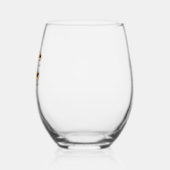 感謝祭の日踊りカボチャ男の子ガールズキッズ ステムなしワイングラス (左)